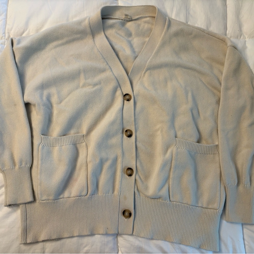 Goumi Organic Cotton Women’s Cream Cardigan L/XL